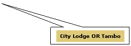 四角形吹き出し: City Lodge OR Tambo
